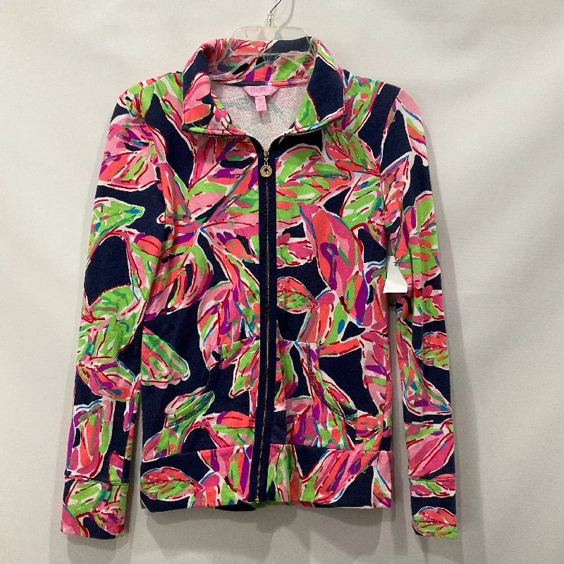 Women's Mandarin Collar SweatersMulti-colored Top Long Sleeve Fleece Pullover Lilly Pulitzer, Size Xs