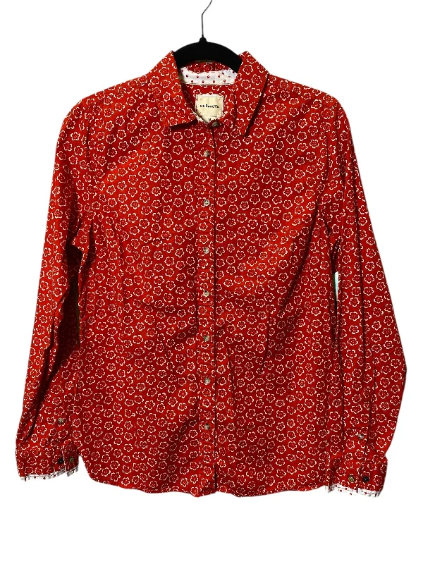 Women's Blouse with Wide CollarBlouse Long Sleeve By Gh Bass And Co In Red, Size: M