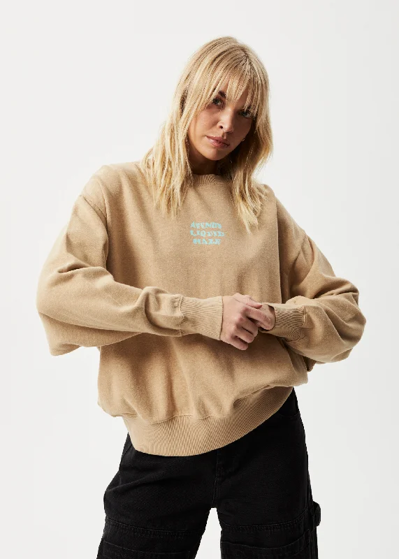 Women's Blouse with Notched CollarAFENDS Womens Daze - Crew Neck Jumper - Tan