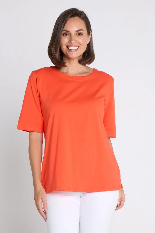 Women's Blouse with Wide CollarThe Essential Tee - Orange