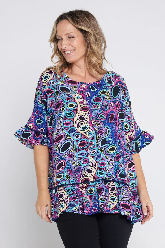 Women's Blouse with Low CollarElectra Top - Dusk Dream