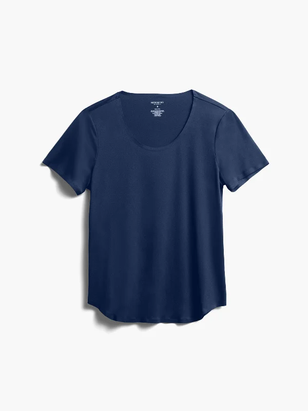 Women's Blouse with Lapel CollarWomen's Luxe Touch Tee - Navy (WE2)