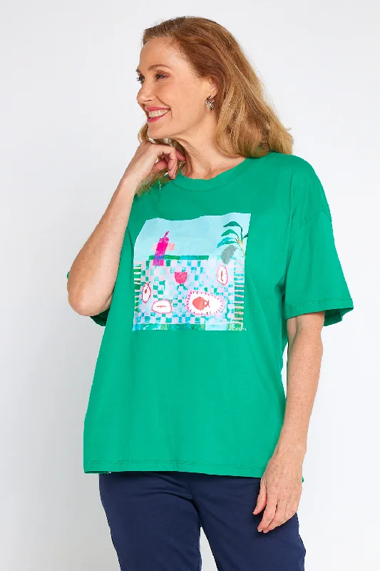 Women's Blouse for EveningIsland In The Sun Cotton Tee - Goodness Green