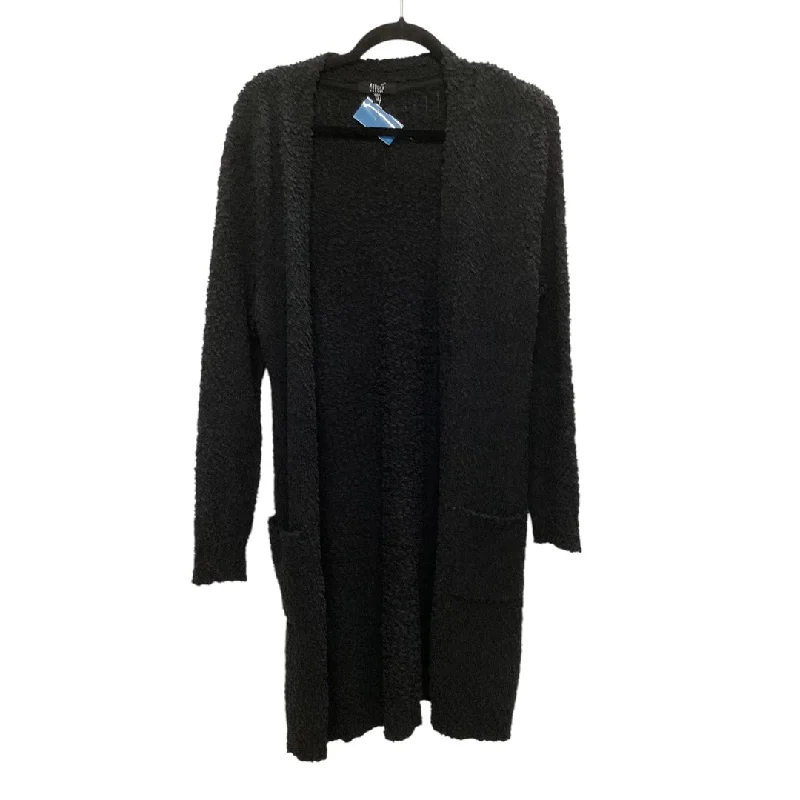 Women's V-Shaped Hem SweatersSweater Cardigan By Modern American In Black, Size: M