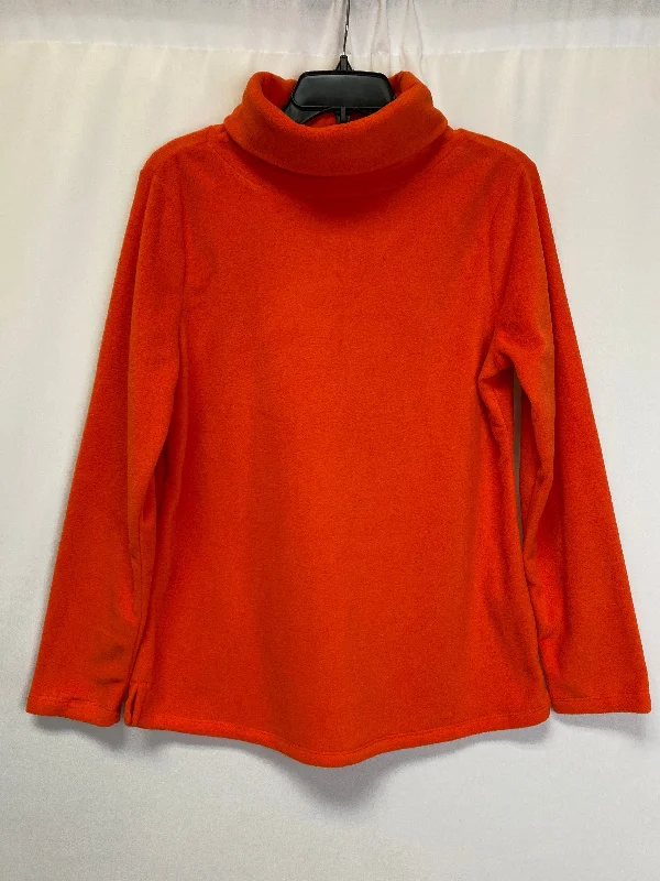 Women's Straight Hem SweatersTop Long Sleeve Fleece Pullover By Talbots  Size: M