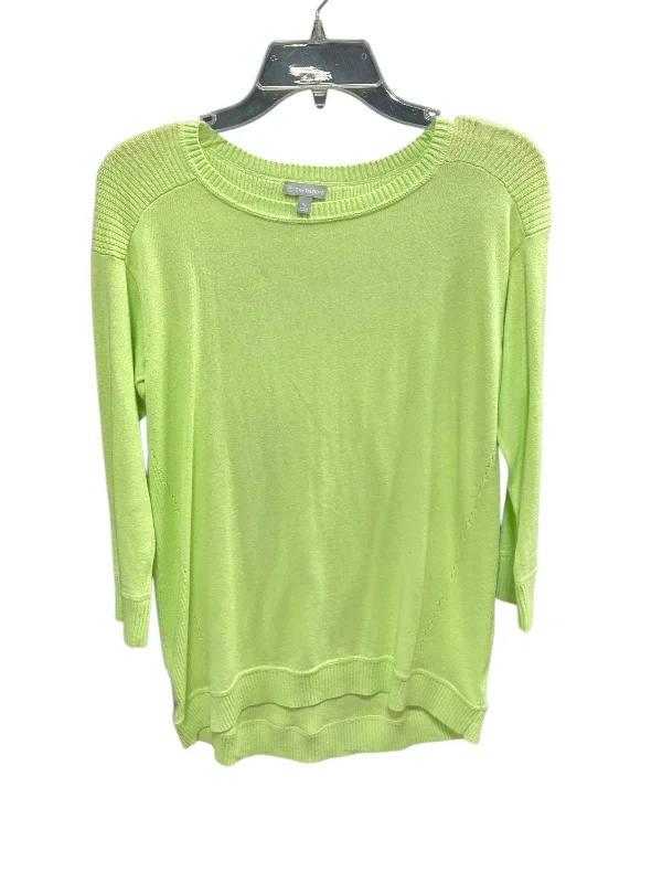 Women's Peter Pan Collar SweatersSweater By Talbots In Lime Green, Size: S