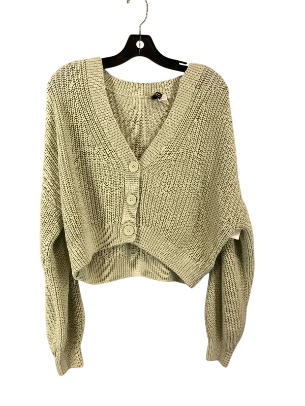 Women's V-Neck Woolen SweatersSweater Cardigan By Divided In Green, Size: M