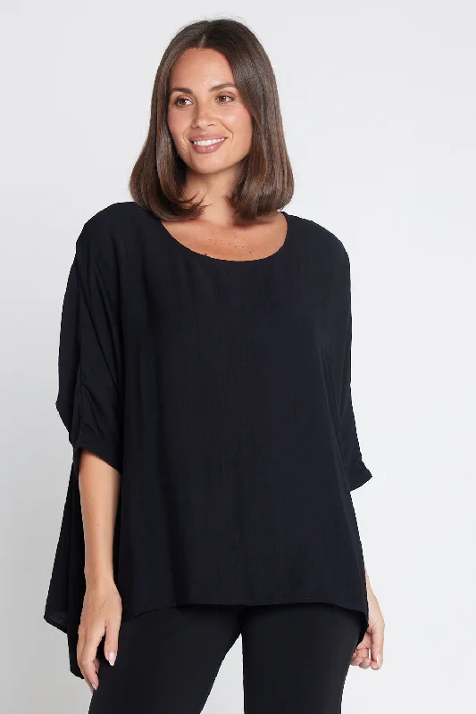 Women's Blouse with Peter Pan CollarAmalia Top - Black