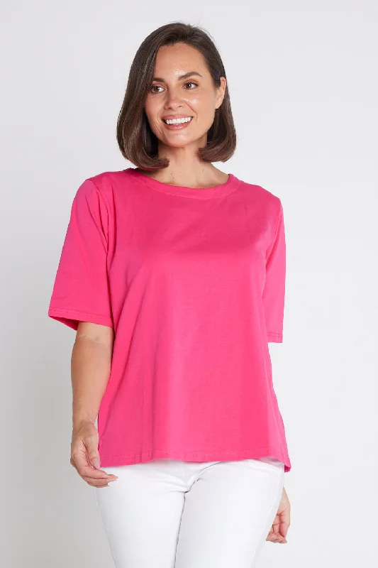 Women's Blouse with Square CollarThe Essential Tee - Hot Pink