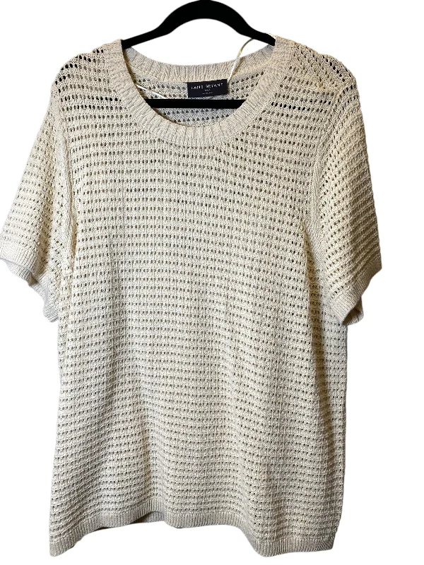 Women's Ribbed SweatersSweater Short Sleeve By Lane Bryant In Cream, Size: 3x