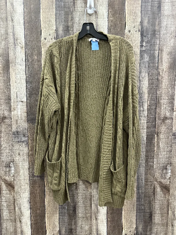 Women's Shawl Collar SweatersSweater Cardigan By L Love In Green, Size: S