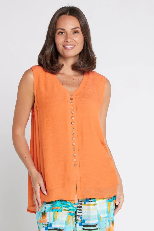 Women's Blouse for SchoolSleeveless Gemma Top - Orange