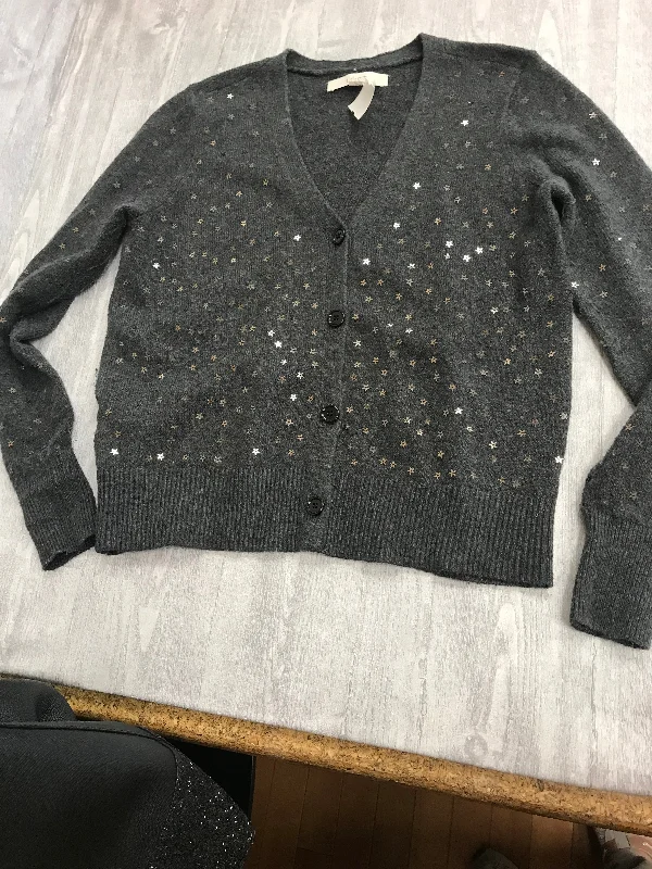 Women's Sequined SweatersSweater Cardigan By Loft In Grey, Size: S