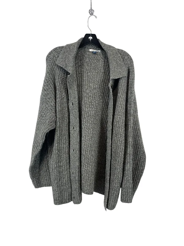 Women's Chunky Knit SweatersSweater Cardigan By American Eagle In Grey, Size: M