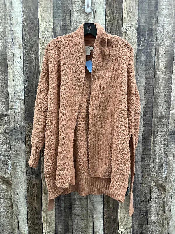 Women's Keyhole Neck SweatersSweater Cardigan By Jessica Simpson In Peach, Size: S