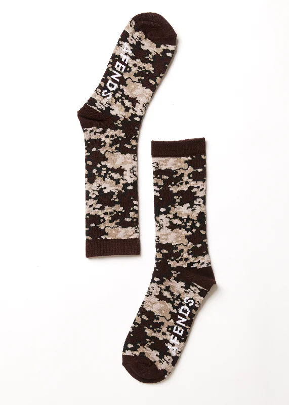 Women's Blouse with Straight HemAFENDS Unisex Jungle - Crew Socks - Earth Camo