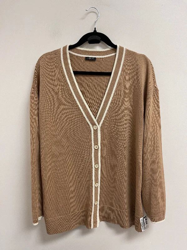 Women's Narrow Collar SweatersSweater Cardigan By Talbots In Brown, Size: Lp