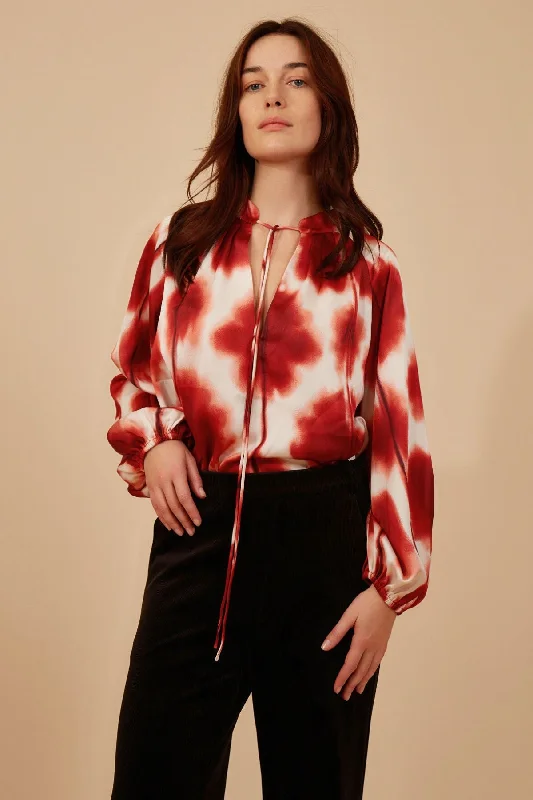 Women's Blouse with Mid-LengthBleeding Hearts Billow Blouse