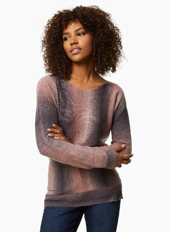 Women's Silk Blend SweatersCharlie B - Ombré Boat Neck Sweater