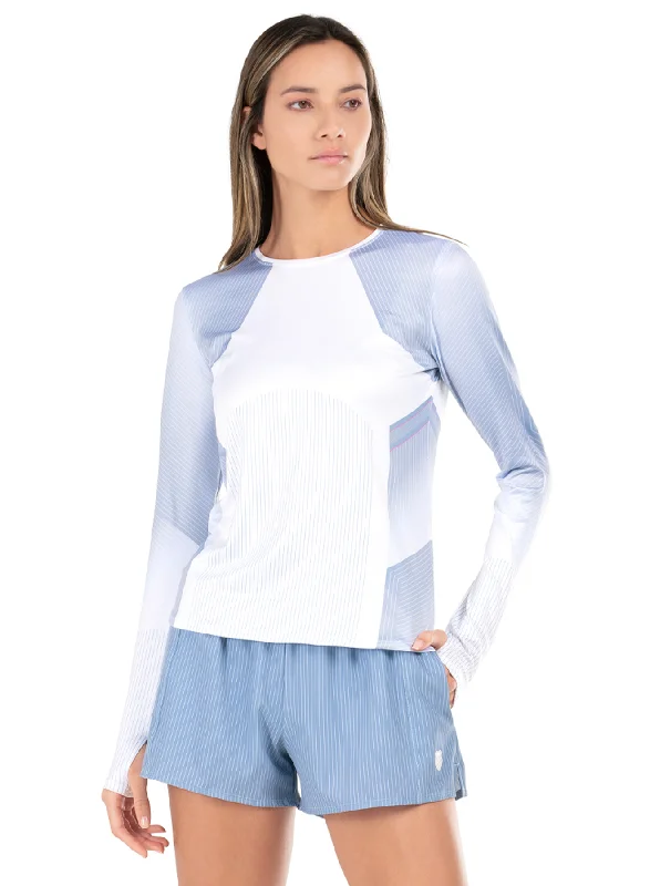 Women's Blouse with Smocking199088-433 | ACCELERATE L/S | GLACIER