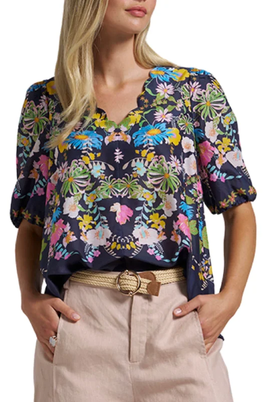 Women's Blouse with Square CollarFLORENTINA TOP - LS2839F