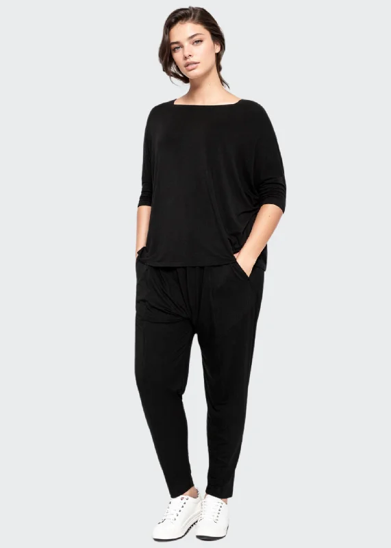 Women's Blouse with Wide CollarThe Story - Black