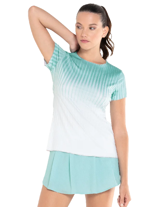 Women's Blouse with Boat Neck196051-305 | PLEATED S/S CREW | NILE