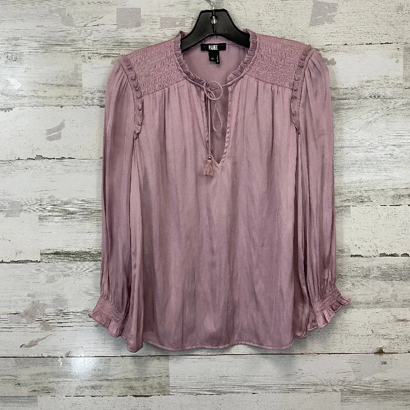 Women's Long-Sleeve BlouseBlouse Long Sleeve By Paige In Pink, Size: Xs