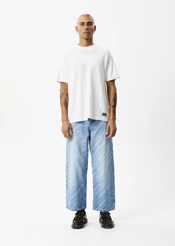 Women's Silk BlouseAFENDS Mens Pablo Atmosphere - Denim Baggy Jeans - Worn Blue