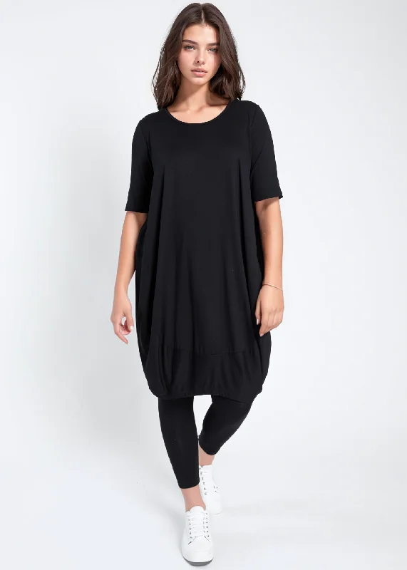 Women's Blouse with U-Shaped CollarThe Worthy - Black