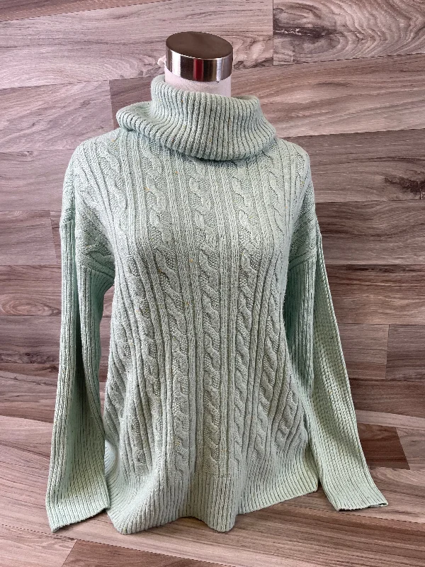 Women's V-Shaped Collar SweatersSweater By Talbots In Green, Size: M