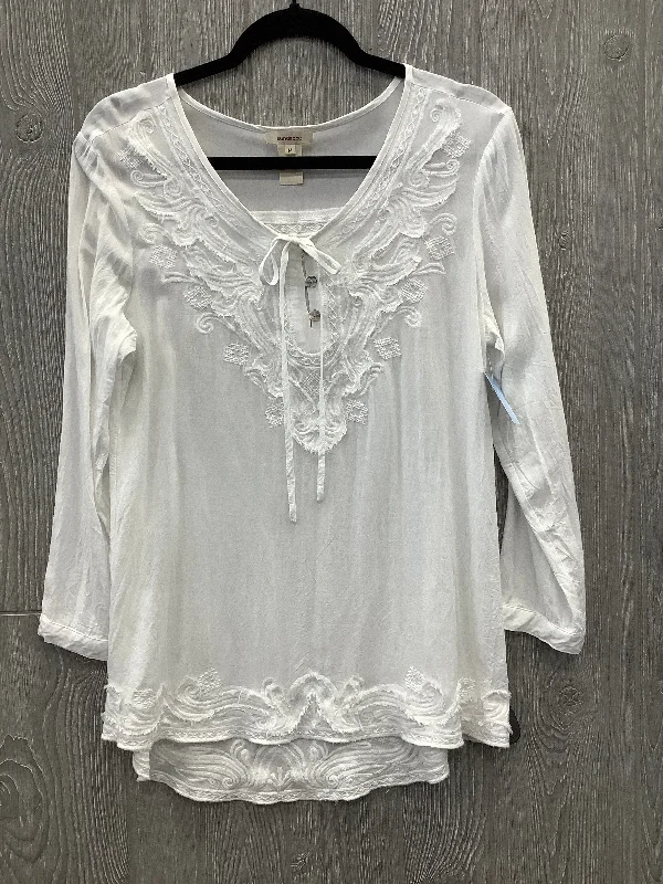 Women's Blouse with BeadsBlouse Long Sleeve By Sundance In White, Size: M