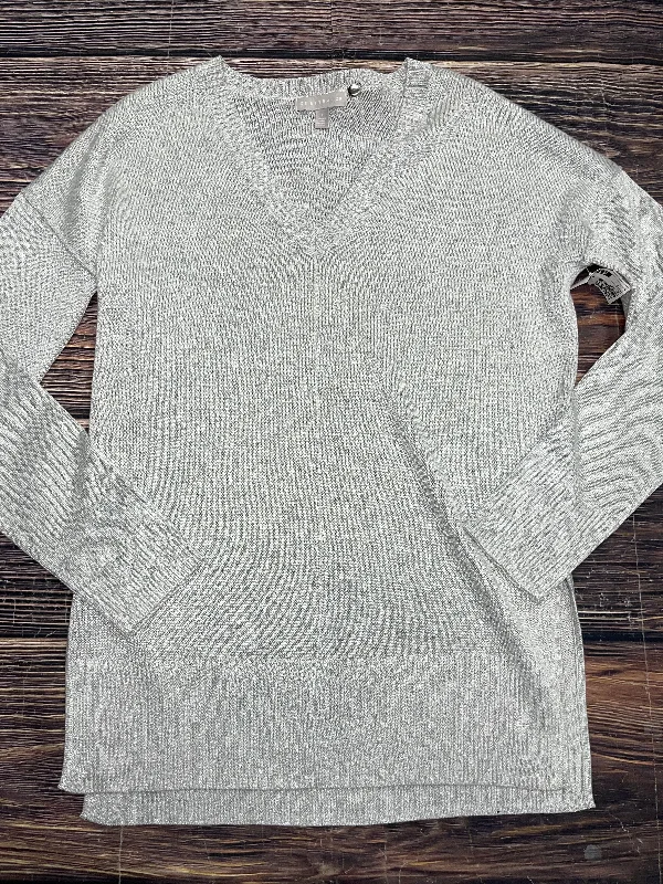 Women's Aran Knit SweatersSweater By Chelsea 28 In Silver, Size: S