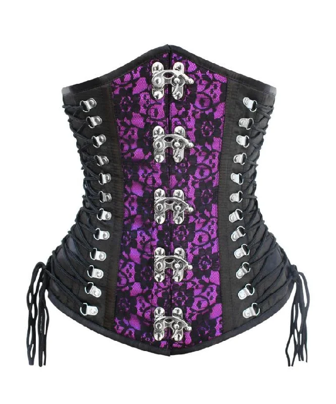 plus-size wireless mastectomy bras with paddingClemente Purple Criss Cross Underbust Corset