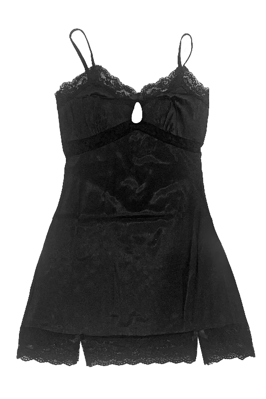 Women's Keyhole-Back DressesJosie Black Mini Slip Dress