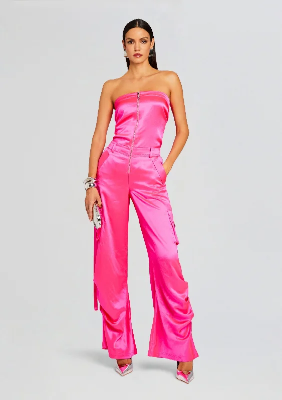 Women's Jumpsuits with Notched CollarEstrella Cargo Jumpsuit