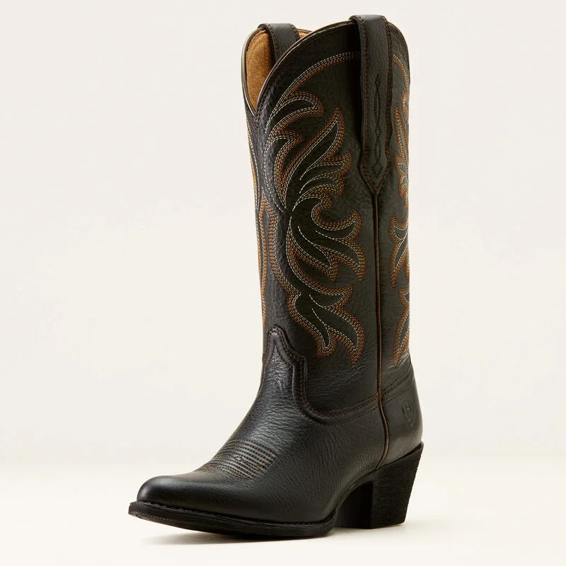 Women's Heritage J Toe Stretchfit Western Boot - Black Deertan