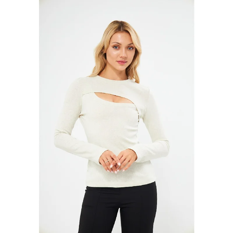 Men's hooded sweatshirt for cyclingOff-White Keyhole Rib Top