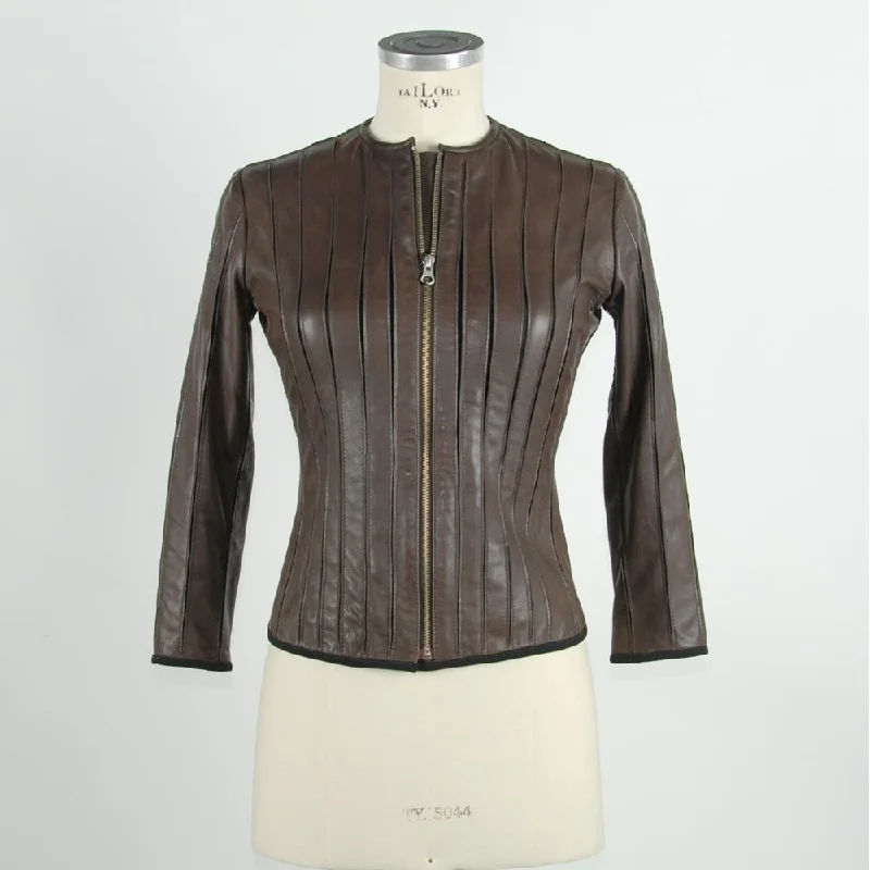 men's peacoat with beltBrown Leather Women Jacket