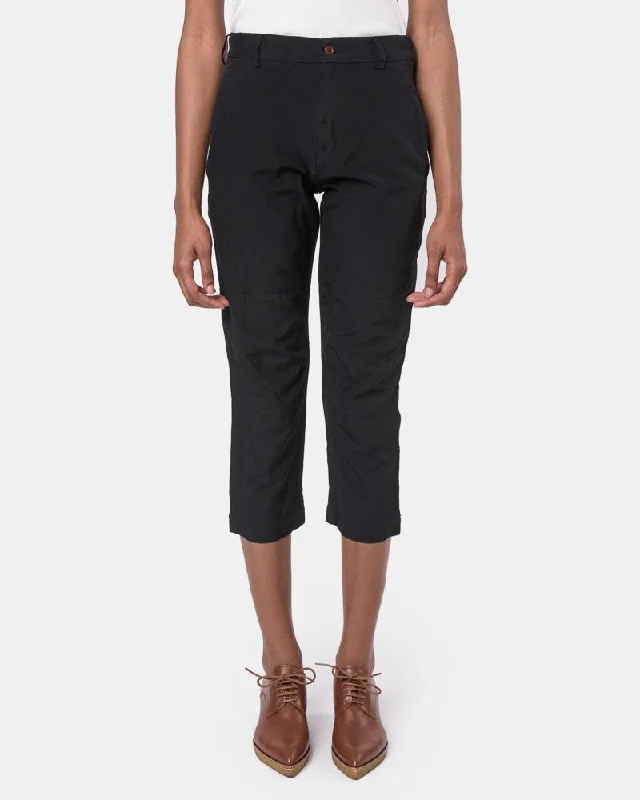 Women's Jodhpurs with Boat NeckPolyester Pants in Black