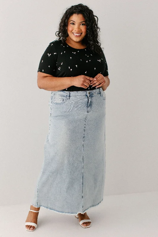 Women's Retro Skirts'Riley' Light Denim Ankle Length Skirt