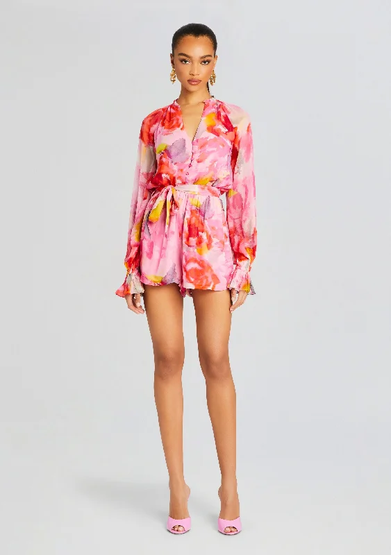 Women's Jumpsuits with Shawl CollarRosa Romper