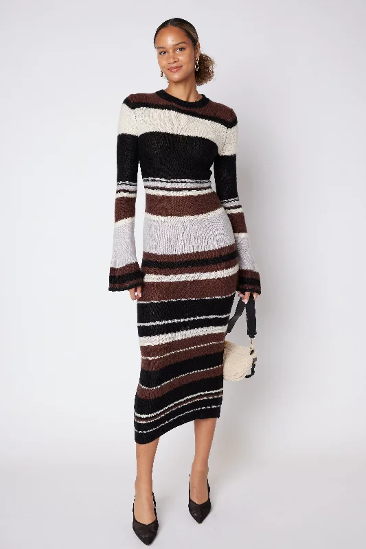 Women's Long-Sleeve DressesCecily Stripe Maxi Dress