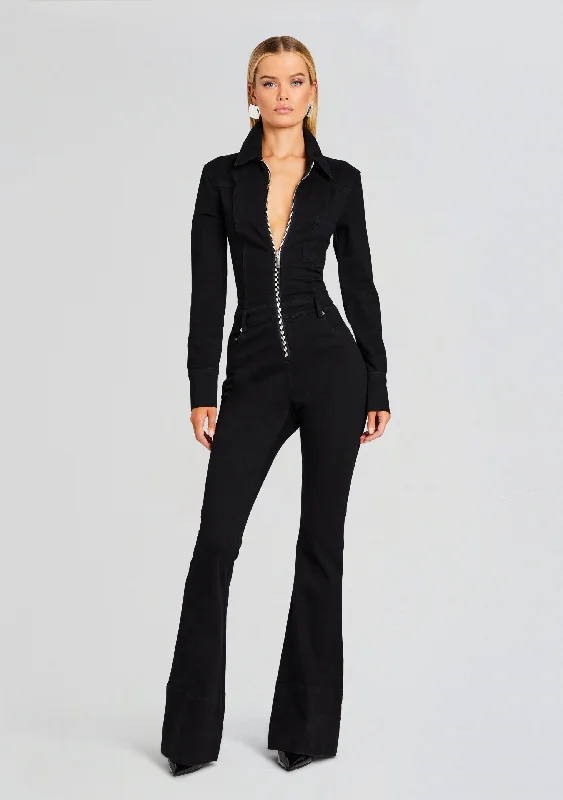 Women's Jumpsuits with Lapel CollarDeedee Denim Jumpsuit