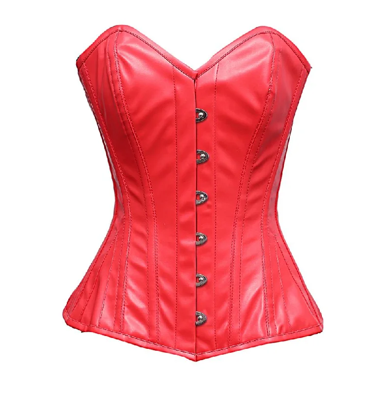 convertible strap bras for dressesLaw Steel Bone Red Faux Leather Corset