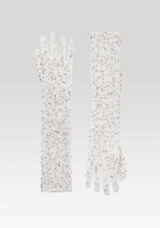 Women's Jumpsuits with Low CollarAri Embellished Gloves