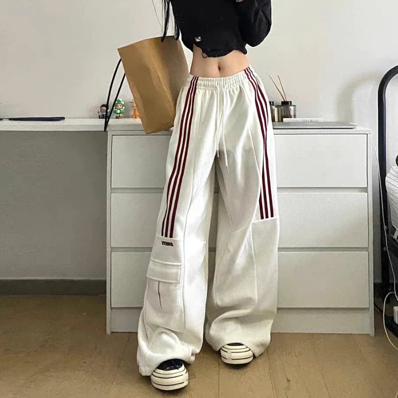 Women's Jodhpurs with Capri LengthHigh Waist Straight Hip Hop Wide Leg Pants