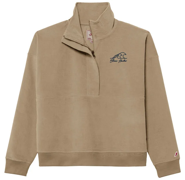 Men's long-sleeved hooded sweatshirtWomen's Stone Harbor Cord Half Zip - Khaki