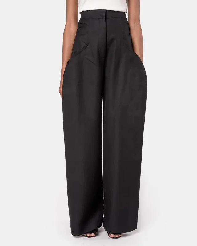 Women's Jodhpurs with Square CollarLe Pantalon Plat in Black