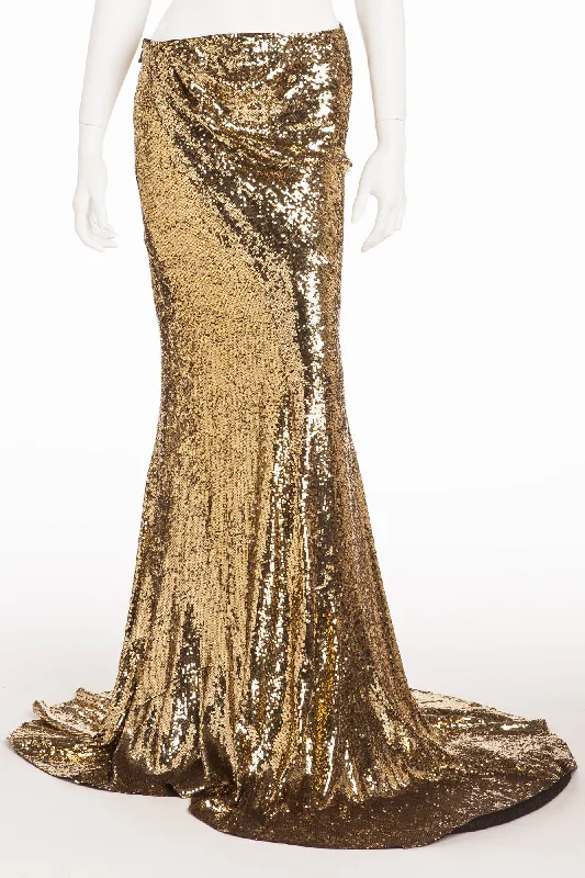 Women's Maxi SkirtsBalmain - Gold Sequin Skirt -